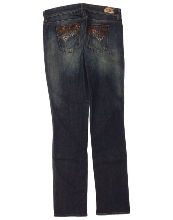 Guess Womens Cigarette Skinny Jeans W30 L33 Azul Marinho Algodão