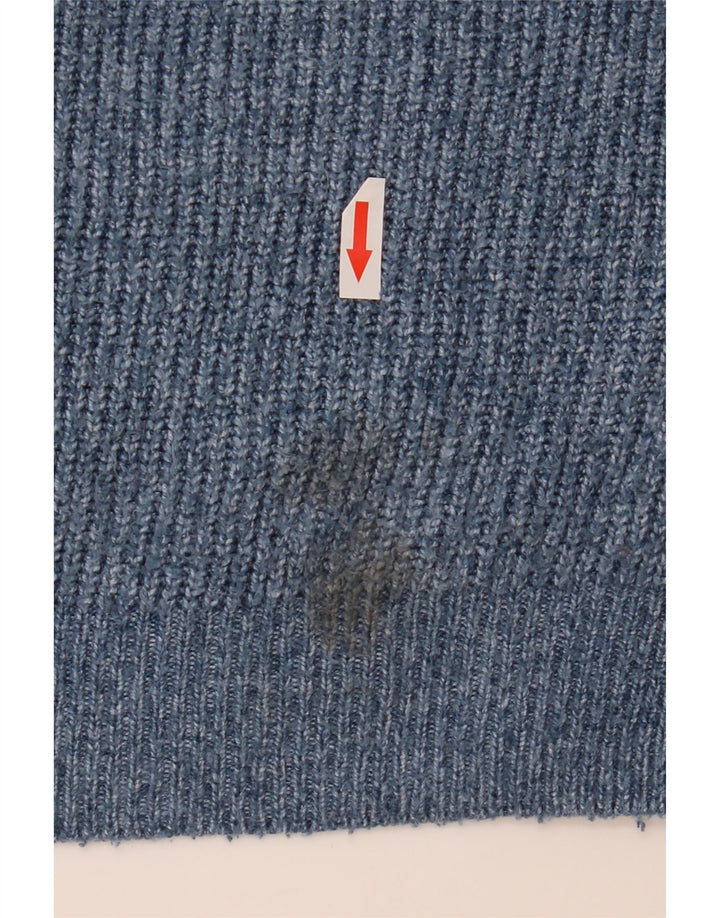 Suéter masculino Marks & Spencer com gola redonda 2XL poliamida manchada azul