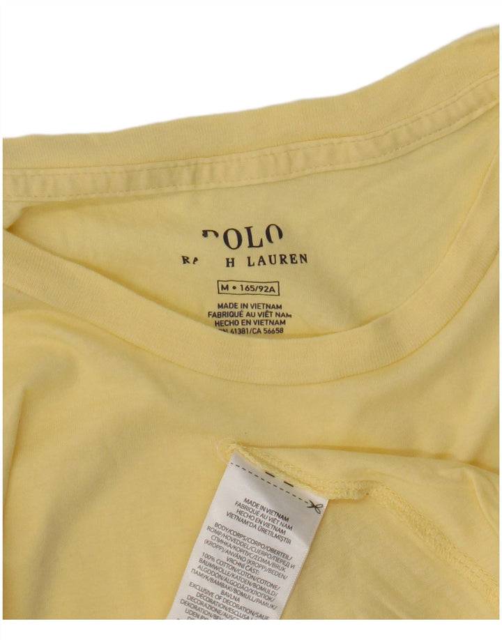 Camiseta feminina POLO RALPH LAUREN UK 14 algodão amarelo médio