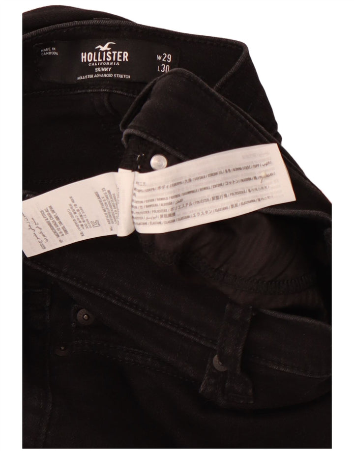 Calça jeans skinny masculina HOLLISTER W29 L30 algodão preto