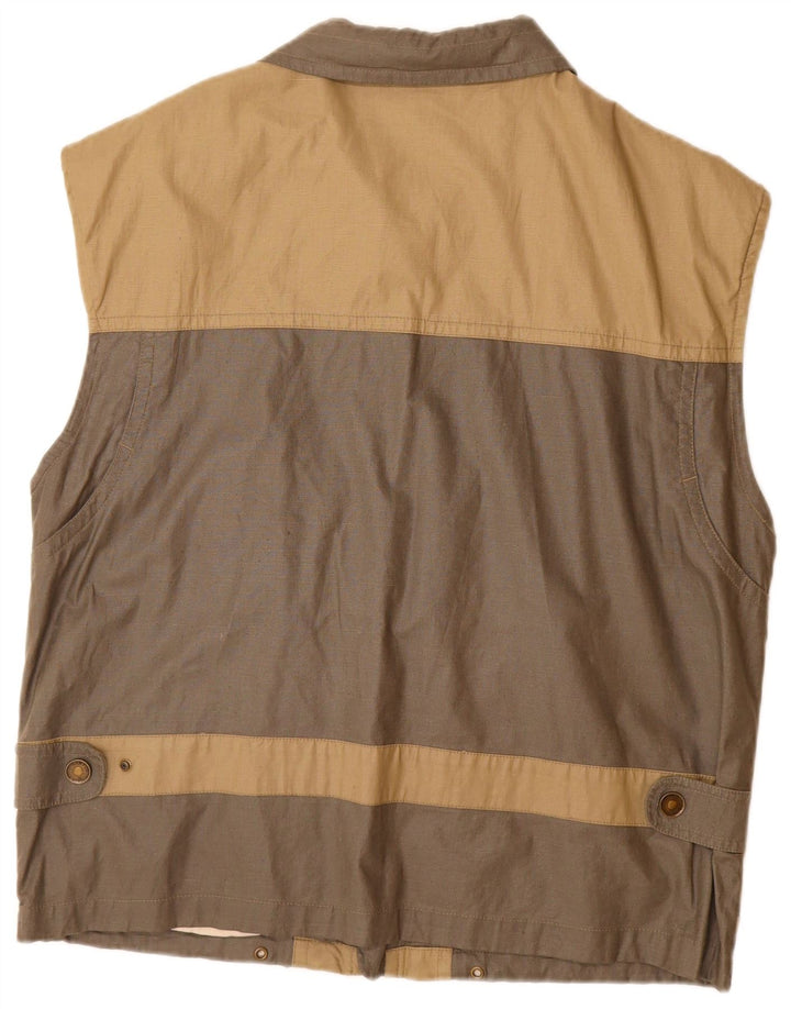 Colete masculino VINTAGE UK 38 algodão colorblock bege médio