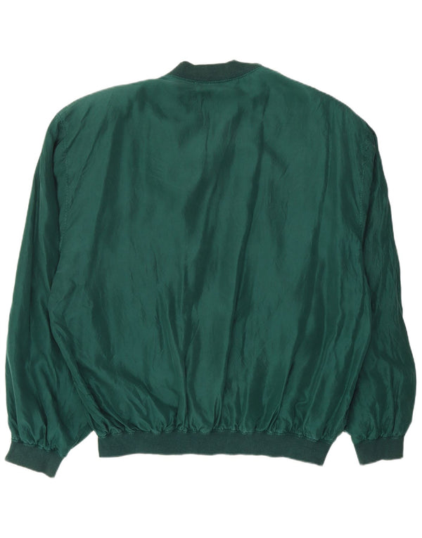 Jaqueta bomber masculina VINTAGE UK 42 XL seda verde