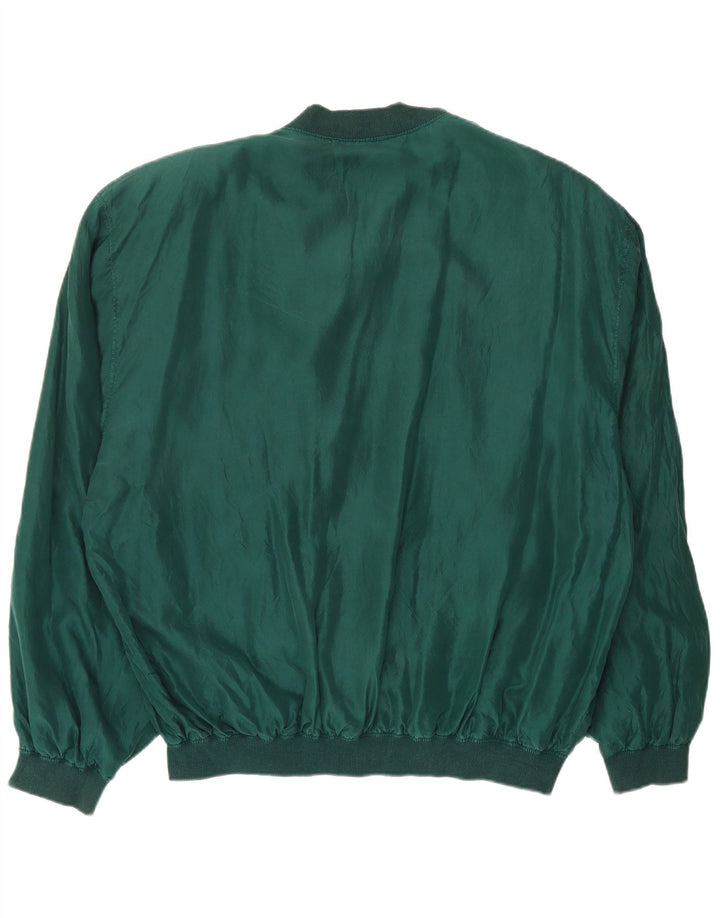 Jaqueta bomber masculina VINTAGE UK 42 XL seda verde