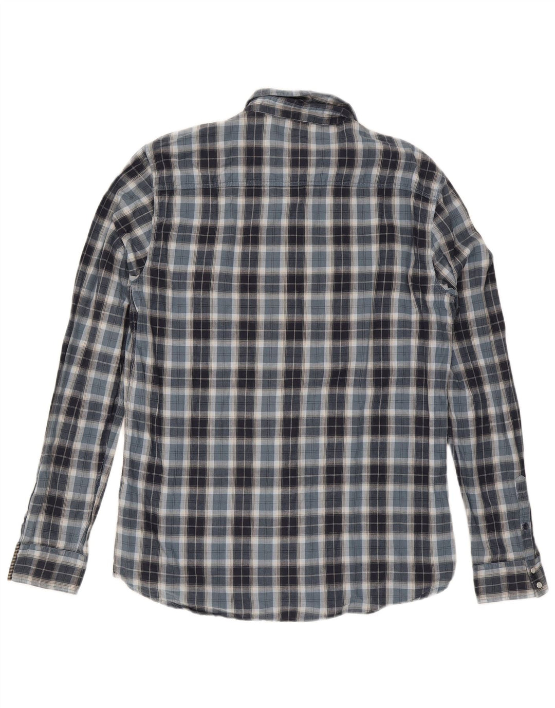 Camisa masculina de flanela Guess Reino Unido 42 grande algodão xadrez azul