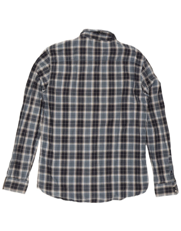 Camisa masculina de flanela Guess Reino Unido 42 grande algodão xadrez azul