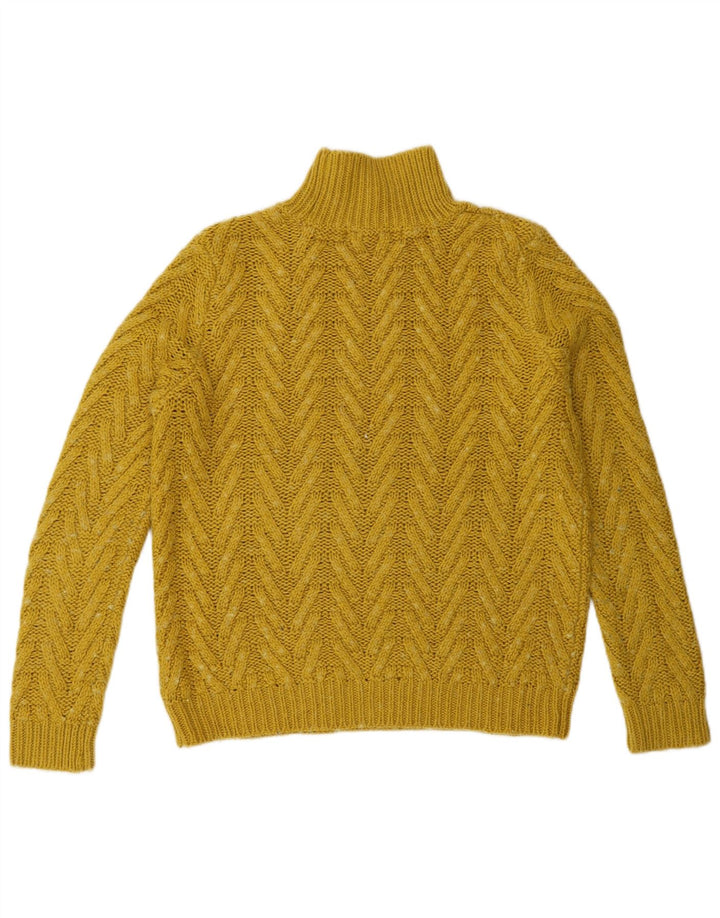 Suéter feminino Marks & Spencer com gola tartaruga Reino Unido 12 médio amarelo