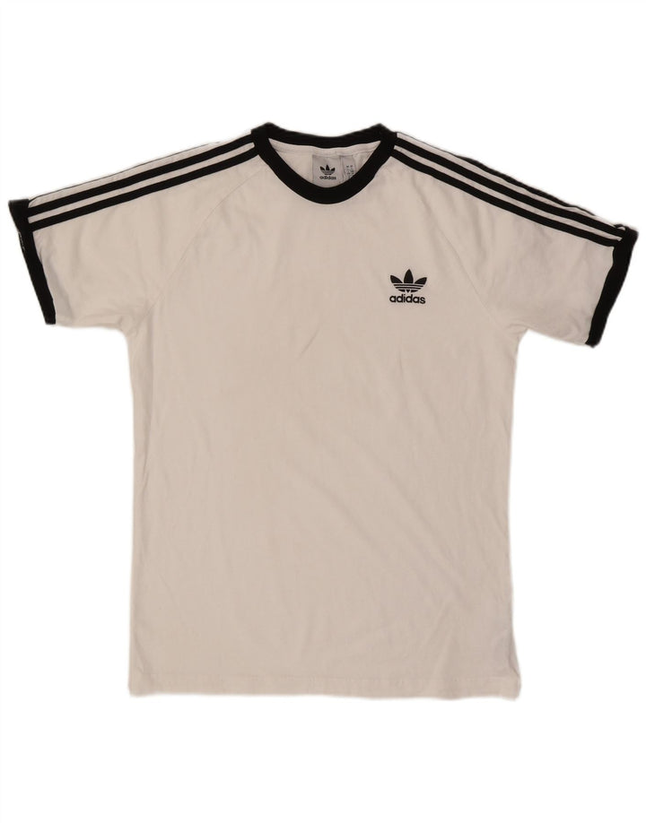 Adidas Mens Camiseta Top Grande Algodão Branco