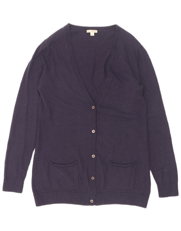 Suéter cardigã feminino Gap UK 12 médio azul marinho nylon