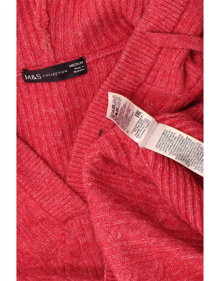 Suéter feminino Marks & Spencer com capuz grande e grande Reino Unido 14 médio vermelho