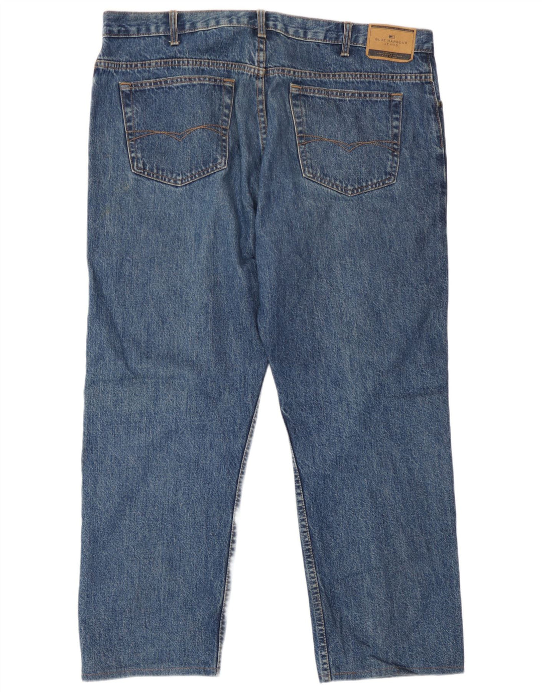 Calça jeans reta masculina Marks & Spencer Blue Harbor W40 L26 algodão azul