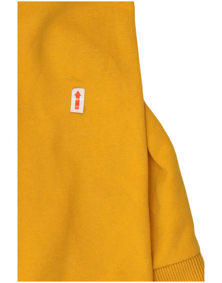 VANS feminino solto ajuste gráfico moletom com capuz Reino Unido 14 médio algodão amarelo