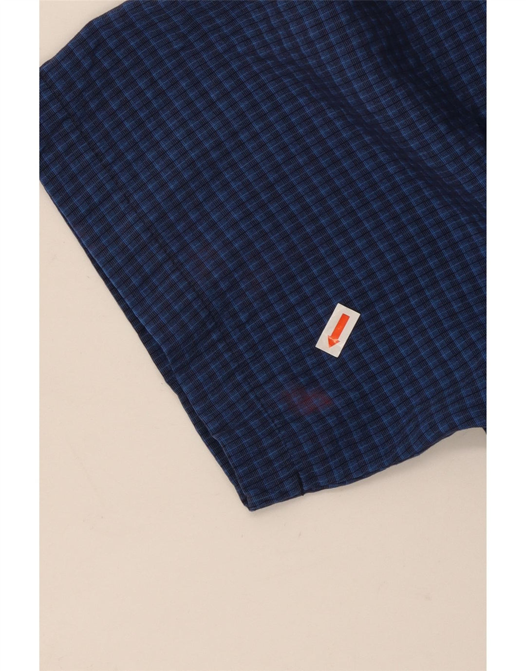 Camisa masculina de manga curta MOSSIMO XL azul Gingham Rayon