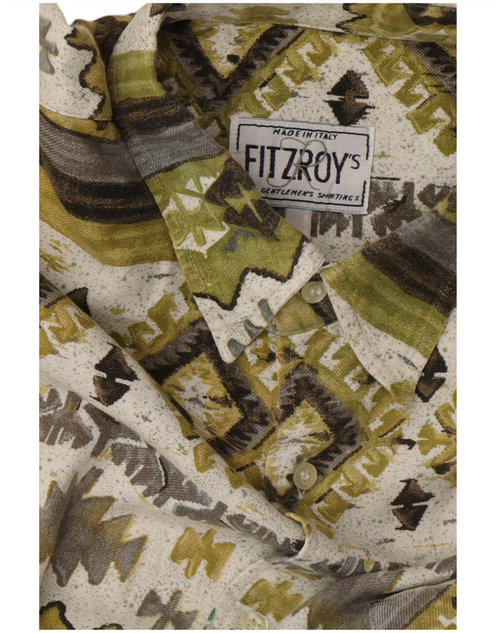 Camisa masculina Fitzroy XL verde geométrica