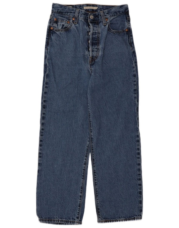Calça jeans feminina Levi's Ribcage cintura alta reta W26 L27 algodão azul