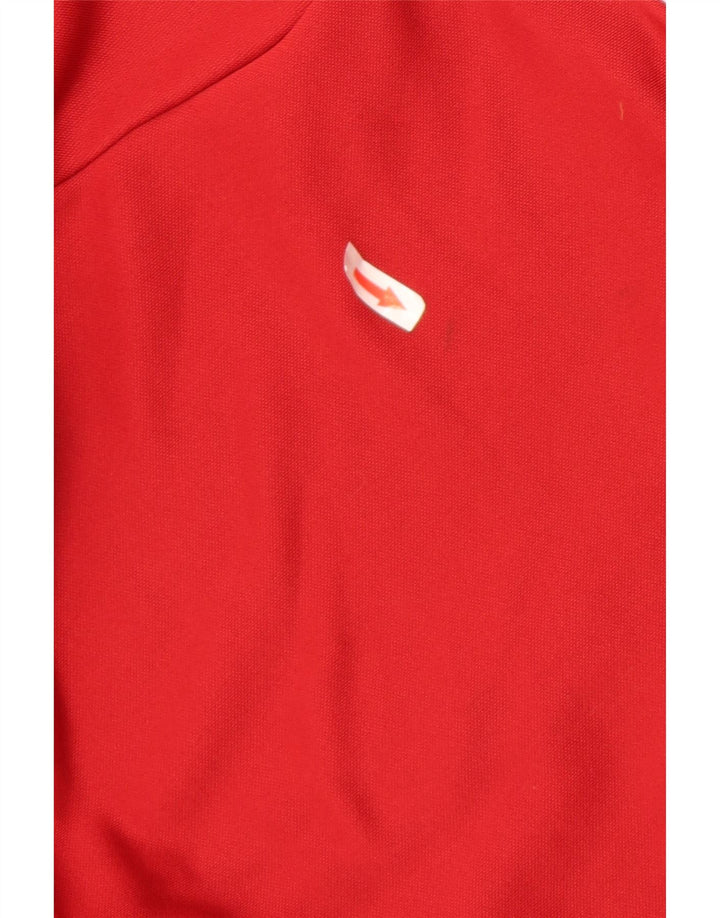 Adidas Womens Tracksuit Top Jacket UK 12/14 Médio Vermelho Poliéster