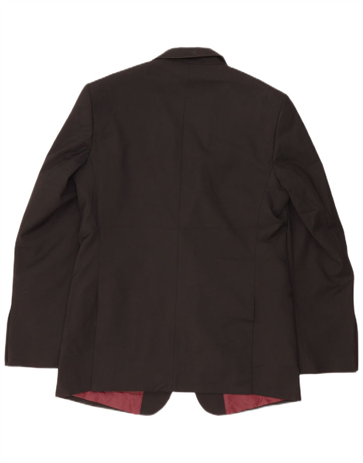 Jaqueta blazer masculina Marks & Spencer Longline 2 botões Reino Unido 42 XL preta