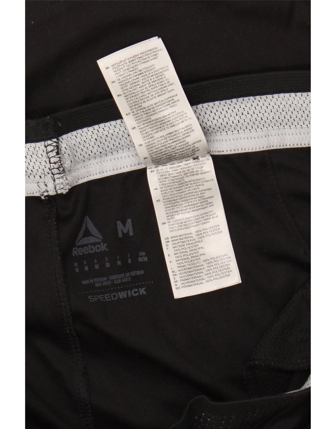Shorts esportivos masculinos Reebok médio preto poliéster
