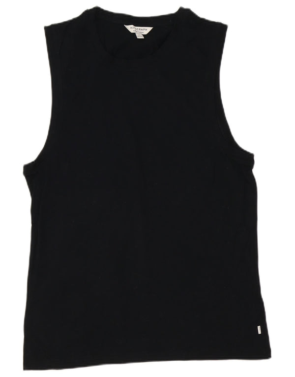 Marks & Spencer Mens Autograph Vest Top Medium Black Cotton