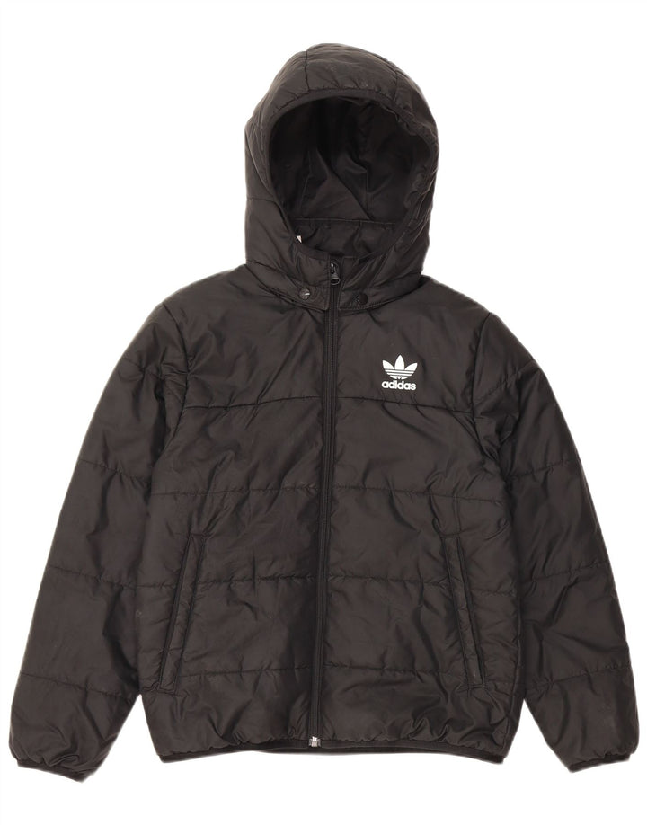 Casaco acolchoado com capuz Adidas Boys 11-12 anos preto poliéster