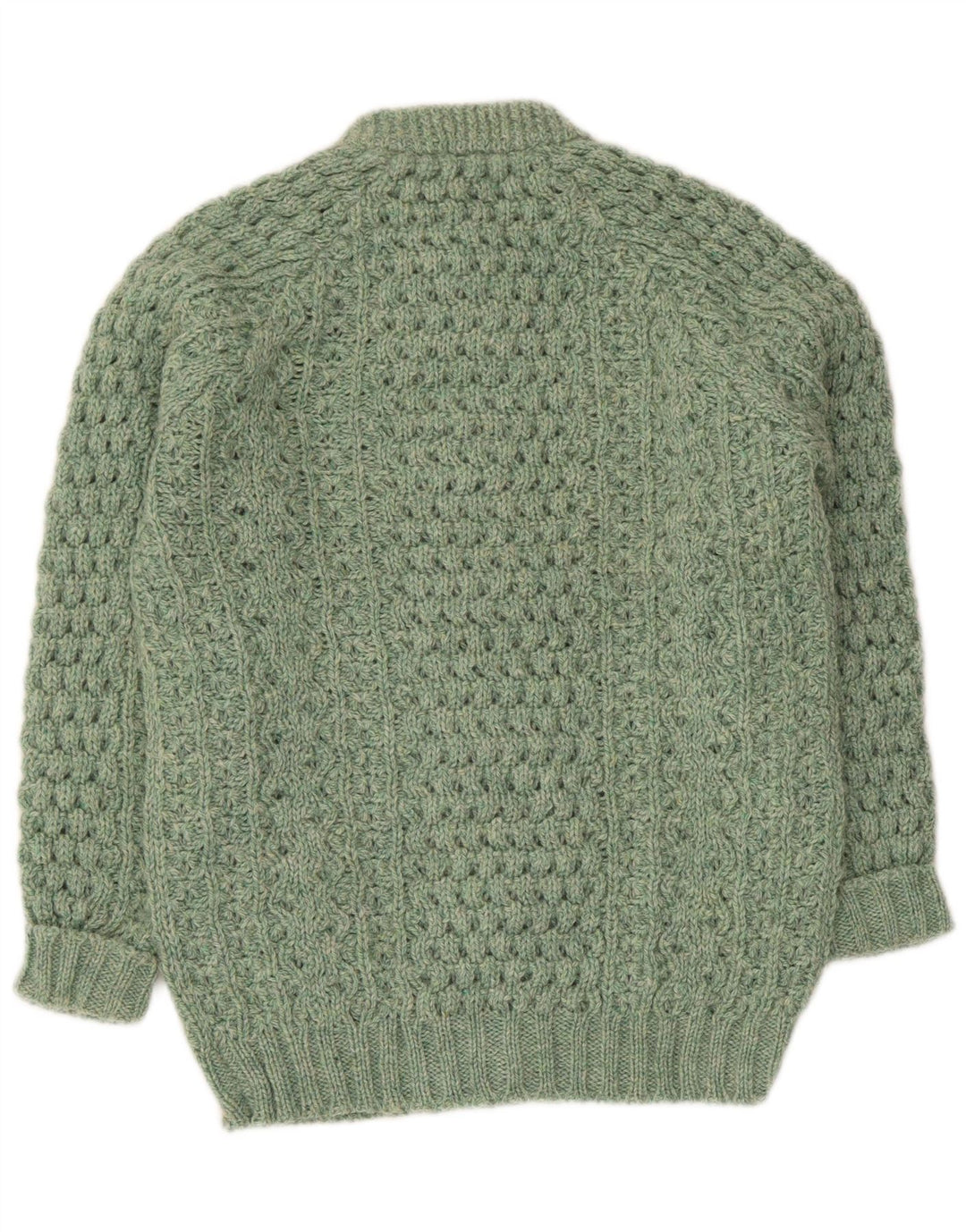 Suéter Cardigan Feminino Vintage Reino Unido 14 Verde Médio