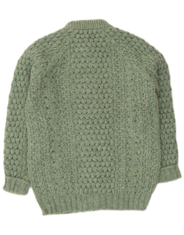 Suéter Cardigan Feminino Vintage Reino Unido 14 Verde Médio