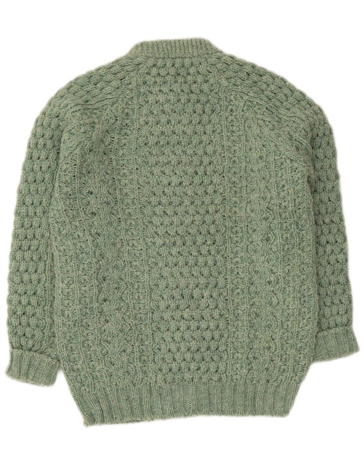 Suéter Cardigan Feminino Vintage Reino Unido 14 Verde Médio