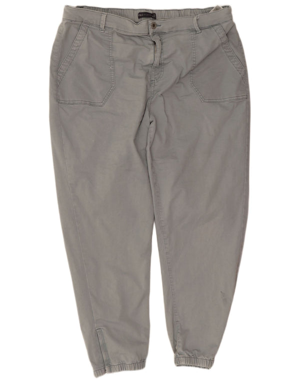 Calça feminina Marks & Spencer Slim Cropped UK 20 2XL W40 L26 Azul Algodão