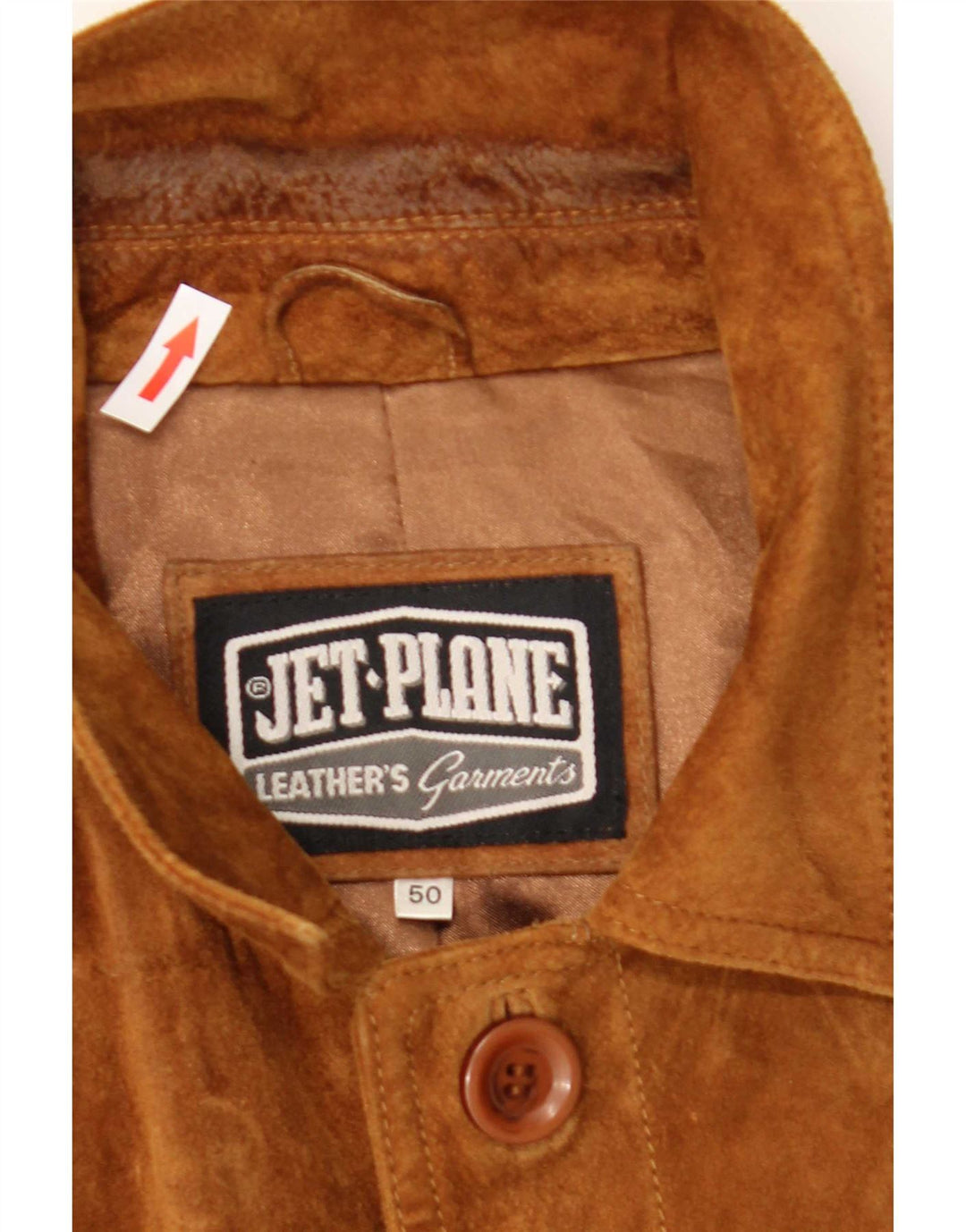 Jaqueta masculina de camurça Jet Plane IT 50 couro bege grande