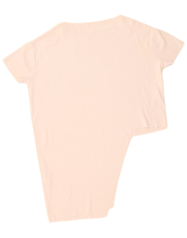 Blusa feminina assimétrica de ajuste solto Cos UK 16 grande viscose rosa