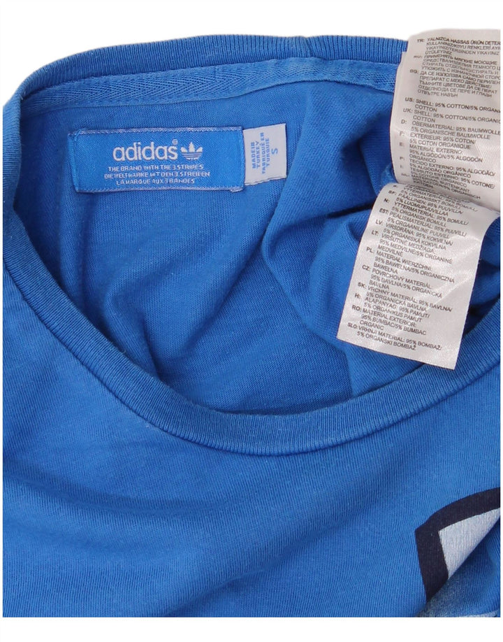 Camiseta Adidas Masculina Graphic Top Pequeno Algodão Azul