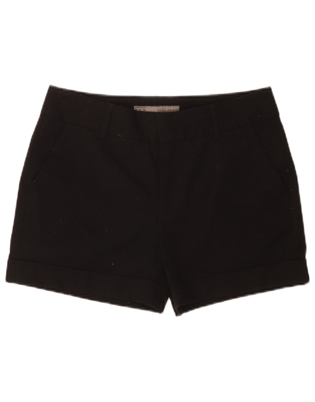 Zara Shorts Chino Feminino Médio W28 Poliéster Preto