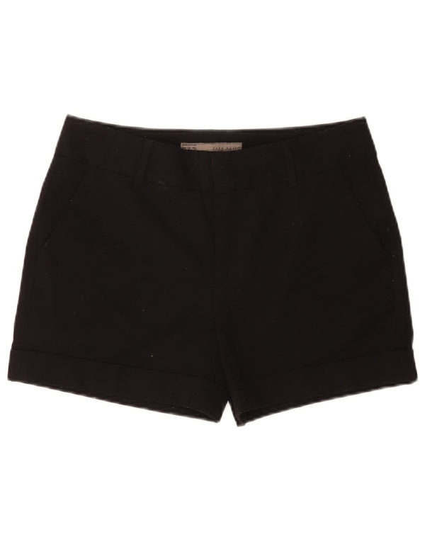 Zara Shorts Chino Feminino Médio W28 Poliéster Preto