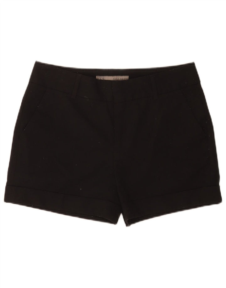 Zara Shorts Chino Feminino Médio W28 Poliéster Preto