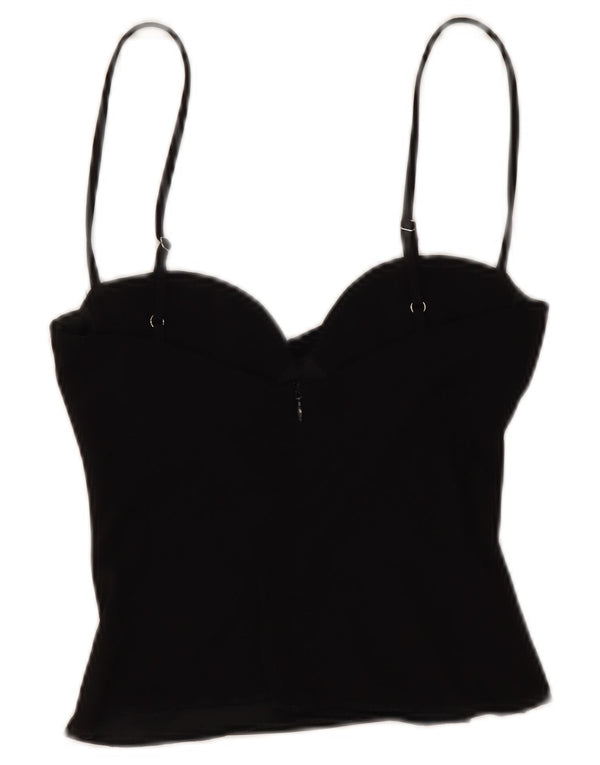 Zara Womens Crop Cami Top Reino Unido 6 XS Preto
