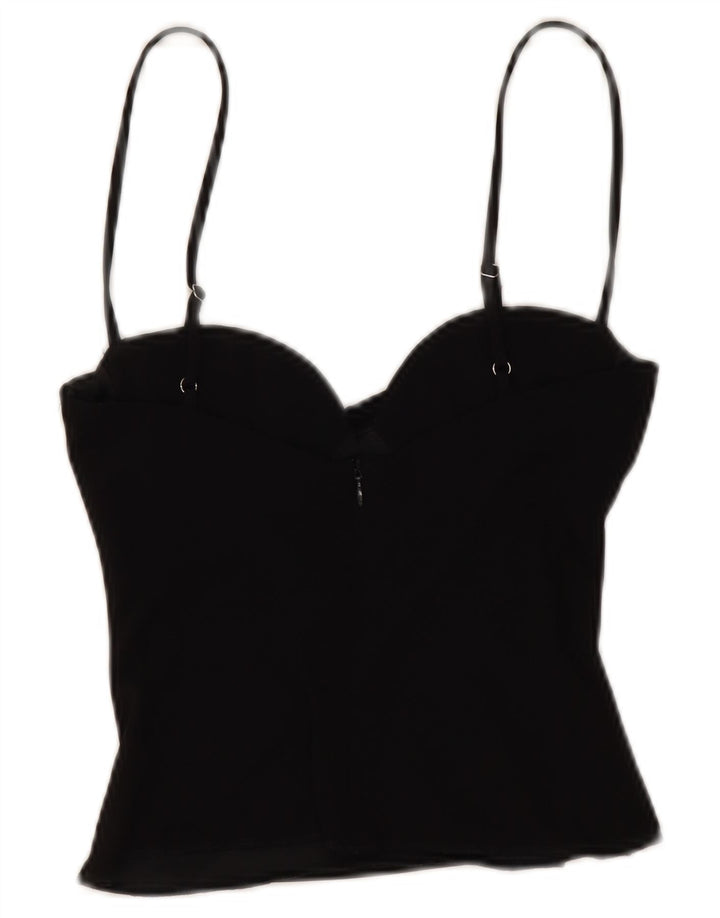 Zara Womens Crop Cami Top Reino Unido 6 XS Preto