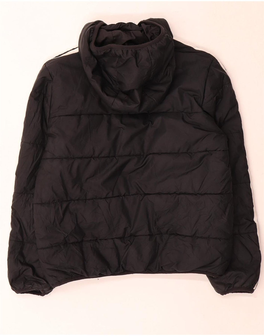 Casaco acolchoado com capuz Adidas para meninas 9-10 anos preto poliéster