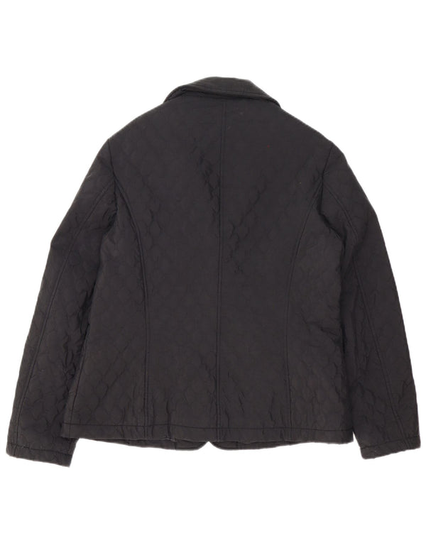 Cherie Jaqueta blazer feminina acolchoada com 4 botões IT 46 grande algodão preto