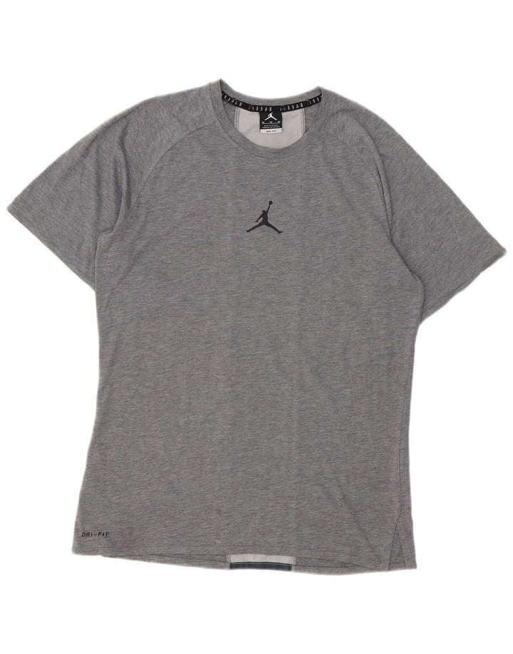 Camiseta Jordan masculina gráfica Top cinza médio colorblock