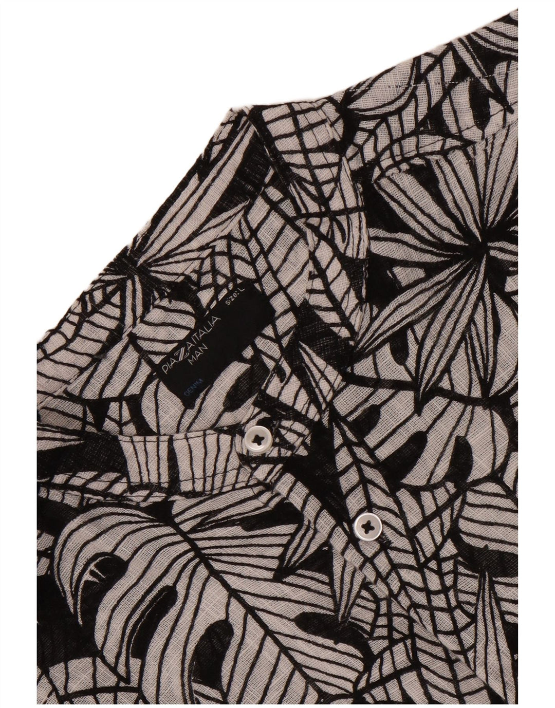Camisa masculina de manga curta PIAZZA ITALIA grande preta floral