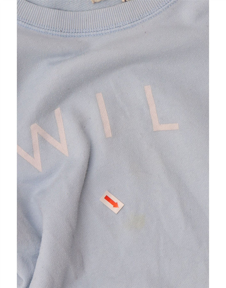 JACK WILLS Womens Graphic Sweatshirt Jumper UK 10 Small  Blue Cotton