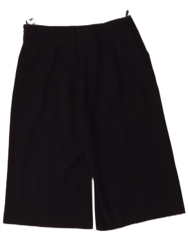 Bermuda feminina Marks & Spencer UK 10 pequena W30 azul marinho poliéster