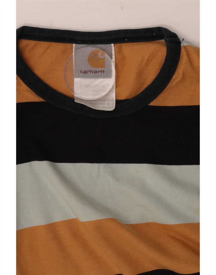 Top masculino Carhartt manga comprida pequeno algodão listrado multicolorido