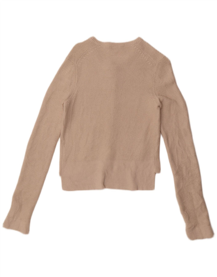 Suéter cardigã feminino Zara Reino Unido 12 médio branco