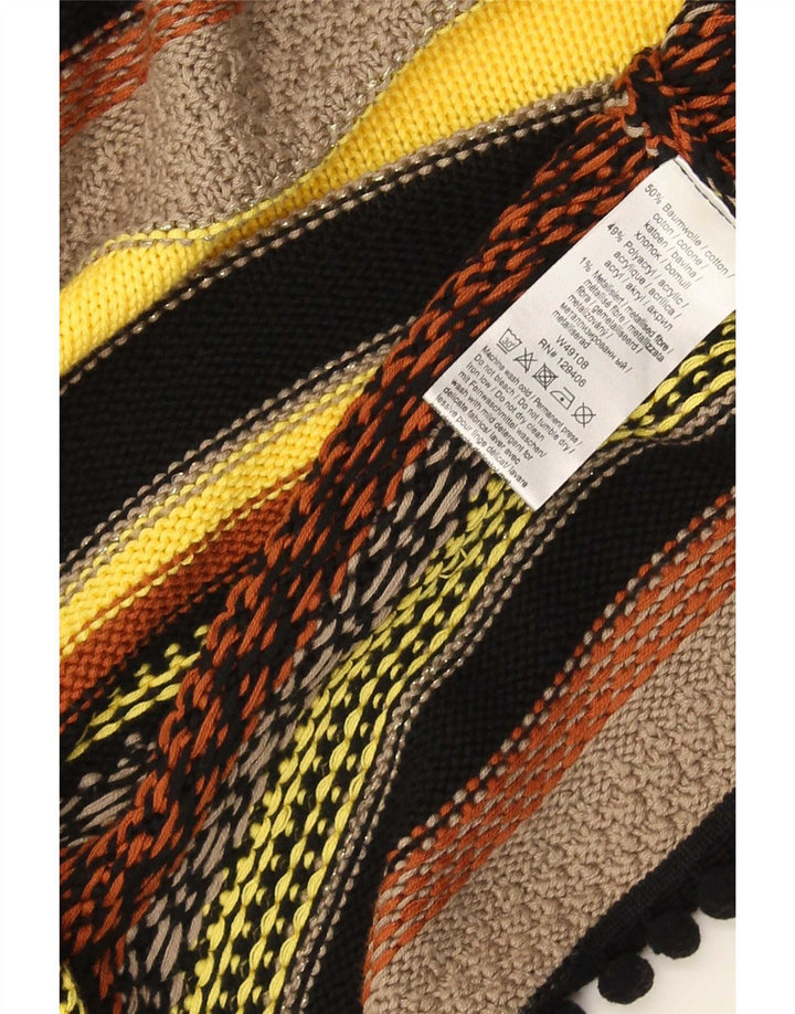 Bolero feminino vintage UK 14 médio multicolorido geométrico