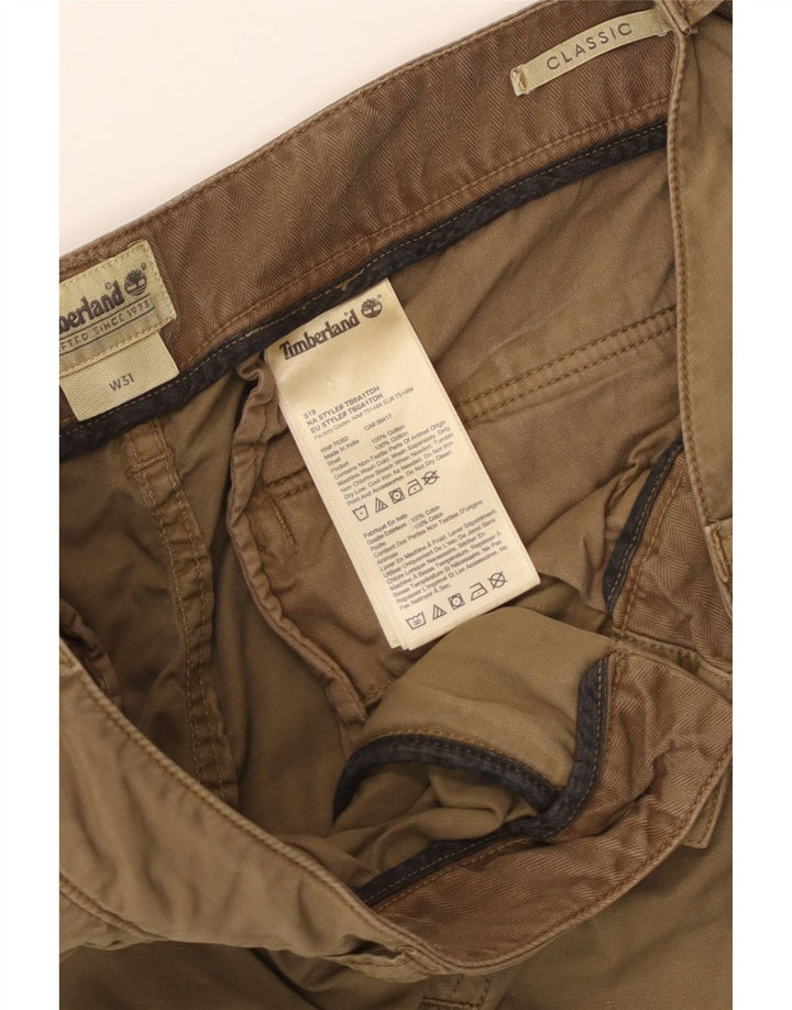 TIMBERLAND Masculino Classic Fit Cargo Shorts W31 Médio Algodão Cáqui