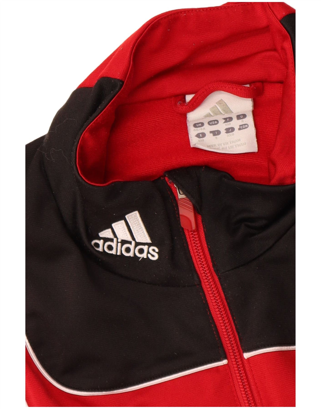 ADIDAS Mens Tracksuit Top Jacket UK 46/48 XL Vermelho Colourblock Poliéster