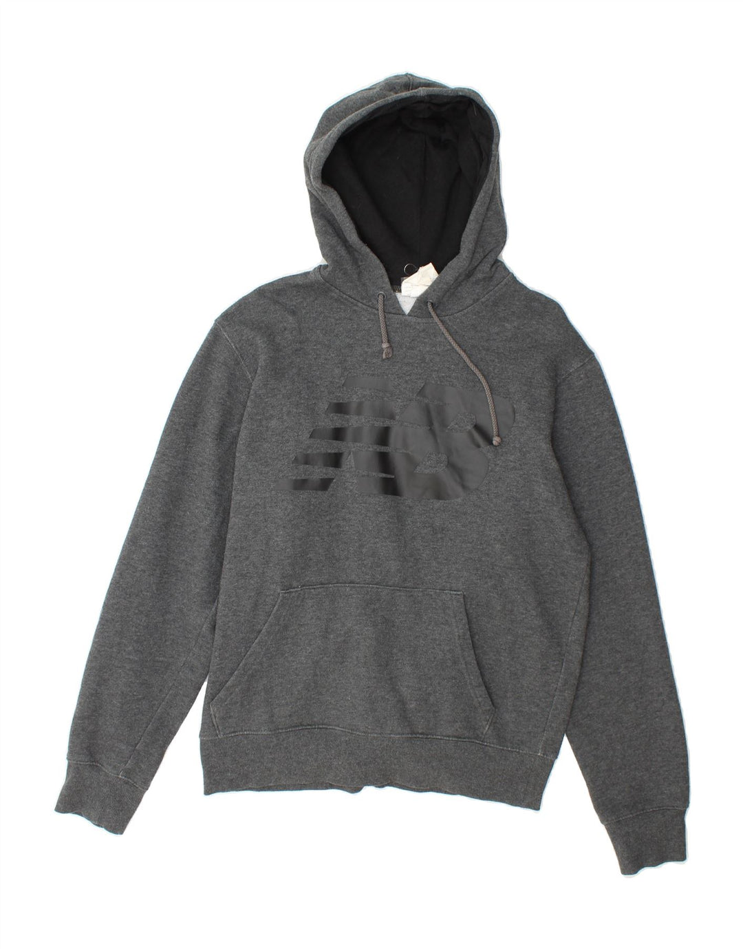 NEW BALANCE Mens Graphic Hoodie Jumper Small Grey Cotton Vintage New Balance and Second-Hand New Balance from Messina Hembry 