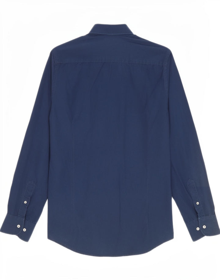 Camisa masculina Trussardi tamanho 39/40 algodão azul marinho médio
