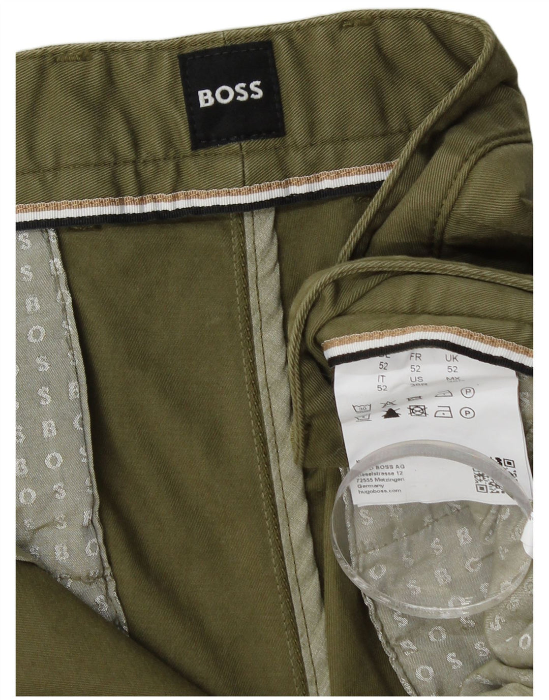 HUGO BOSS Mens Chino Shorts IT 52 XL W36 Algodão Cáqui