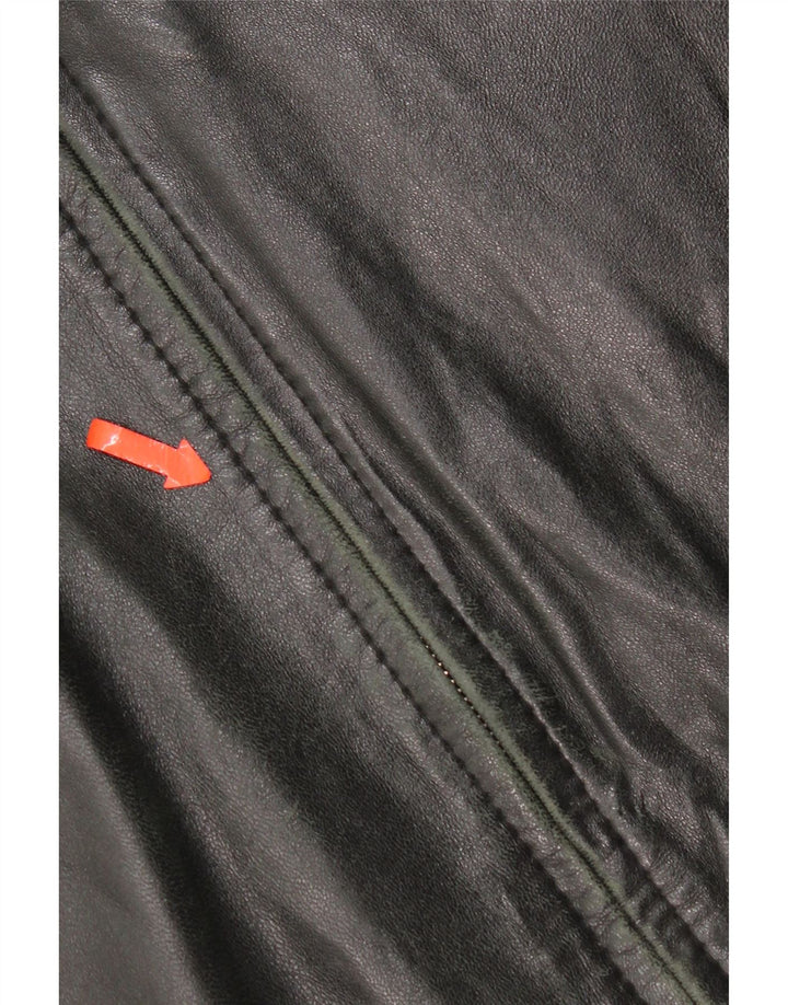 Jaqueta de couro masculina Lavorazione Artigianale IT 48 couro preto médio